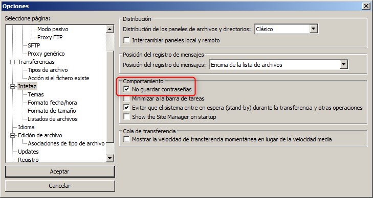 Filezilla modo kiosco 2