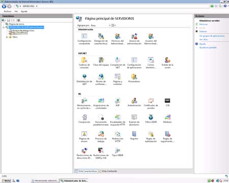 Consola de IIS 7.0